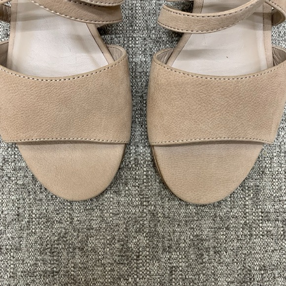 Eileen Fisher women Sandals Kyra tan Nubuck Leather Open‎ Peep Toe Size 6 - Picture 9 of 14